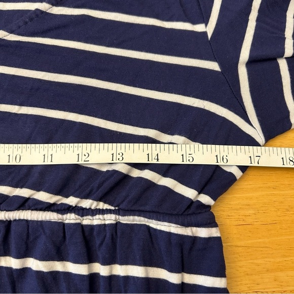 SOMA Soft Jersey Drawstring Fundamental Stripe Dress - Picture 12 of 13